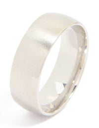 Mens Waterproof Stainless Steel Brushed Wide Band Ring - link has visual effect only