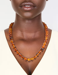 Brown Acrylic Beaded Necklace - link has visual effect only