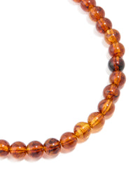 Brown Acrylic Beaded Necklace - link has visual effect only