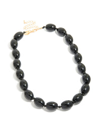 Black Acrylic Beaded Necklace - link has visual effect only