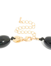 Black Acrylic Beaded Necklace - link has visual effect only
