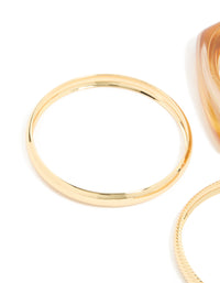 Brown Acrylic & Gold Bangles 3-Pack - link has visual effect only