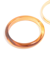 Brown Acrylic & Gold Bangles 2-Pack - link has visual effect only