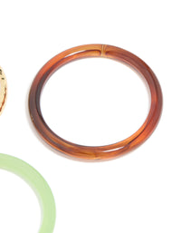 Gold Brown & Green Acrylic Bangles 3-Pack - link has visual effect only