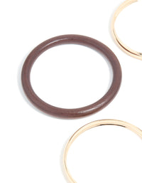 Gold & Wooden Bangles 4-Pack - link has visual effect only