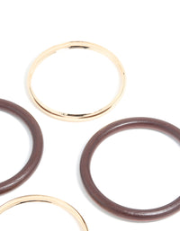 Gold & Wooden Bangles 4-Pack - link has visual effect only