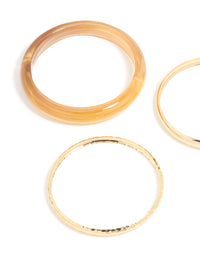 Gold & Amber Acrylic Bangles 3-Pack - link has visual effect only