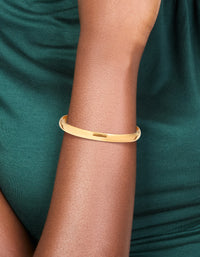 Waterproof Rose Gold Plated Stainless Steel Round Wrist Cuff - link has visual effect only