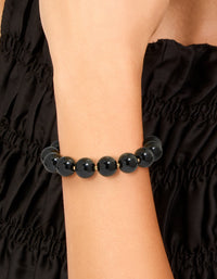 Black Acrylic Beaded Stretch Bracelet - link has visual effect only