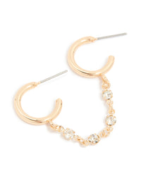 Gold Double Hoop Chain Earring - link has visual effect only