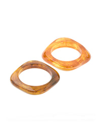 Brown Acrylic Thin Square Bangles 2-Pack - link has visual effect only