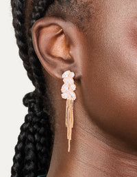 Gold Cubic Zirconia Mixed Shape Chain Drop Earrings - link has visual effect only