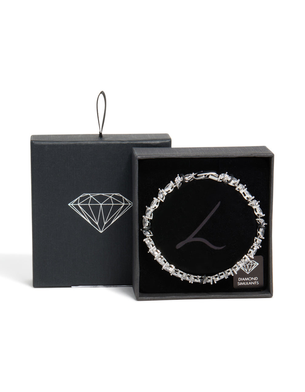 Silver Cubic Zirconia Alternating Marquise Tennis Bracelet