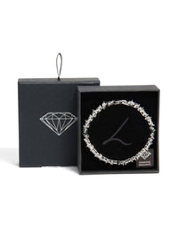 Silver Cubic Zirconia Alternating Marquise Tennis Bracelet - link has visual effect only