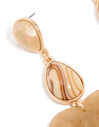 White Acrylic Chunky Hearts Drop Earrings - link has visual effect only