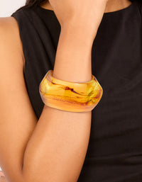 Brown Acrylic Marbled Orb Bangle - link has visual effect only