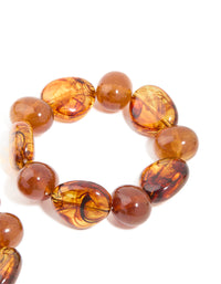 Brown Acrylic Beaded Stretch Bracelets 2-Pack - link has visual effect only