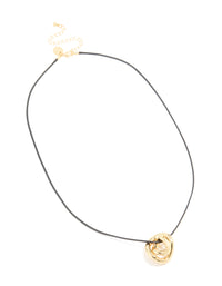Gold Plated Swirl Pendant Cord Necklace - link has visual effect only