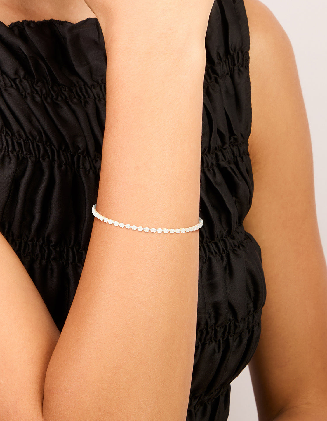 Silver Plated Cubic Zirconia Oval Tennis Bracelet