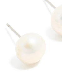 Waterproof Stainless Steel Freshwater Pearl Stud Earrings - link has visual effect only