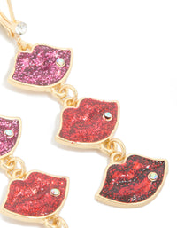 Gold Triple Kiss Drop Earrings - link has visual effect only