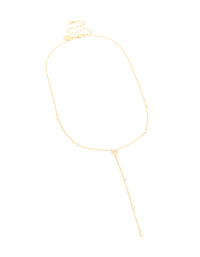Gold Plated Cubic Zirconia Y-Necklace - link has visual effect only