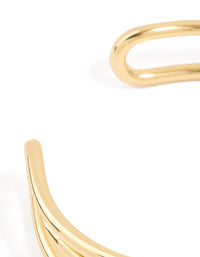 Gold Plated Brass Criss Cross Cuff Wrist Cuff - link has visual effect only