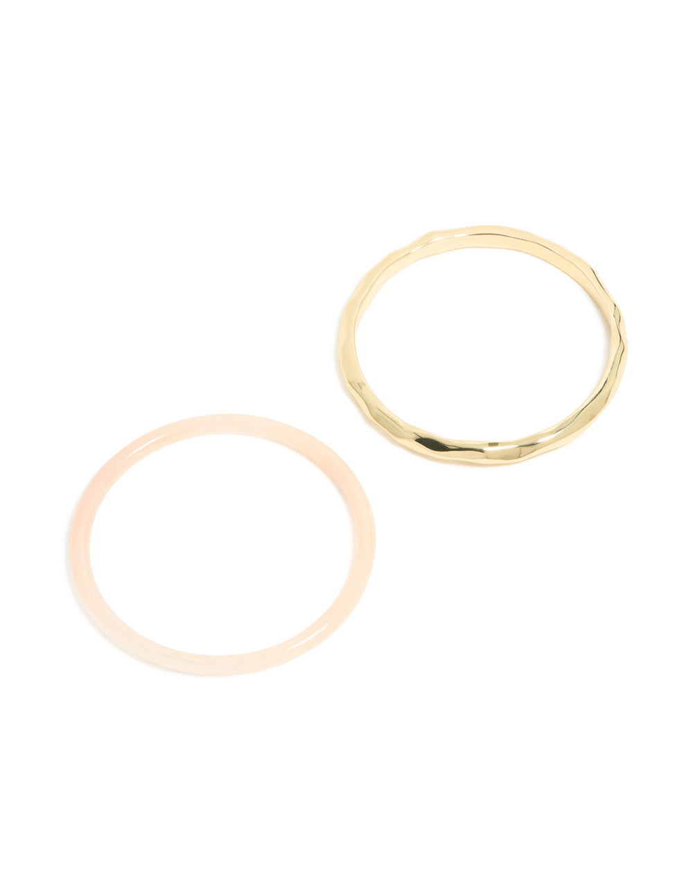 Gold Plated & Pink Acrylic Bangles 2-Pack