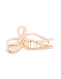 Light Pink Acrylic Bow Hair Claw Clip - link has visual effect only