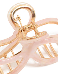 Light Pink Acrylic Bow Hair Claw Clip - link has visual effect only