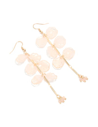 Gold Light Pink Acrylic Petals Drop Earrings - link has visual effect only