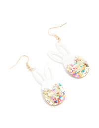 Gold Easter Bunny Glitter Drop Earrings - link has visual effect only