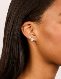 Silver Diamante Graduated Sizes Stud Earrings 2-Pack - link has visual effect only