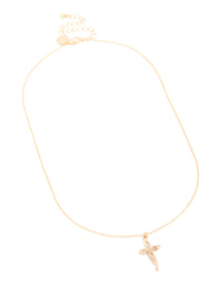 Gold Diamante Twist Cross Necklace - link has visual effect only