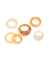 Brown & White Acrylic Cigar Bubble Rings 6-Pack - link has visual effect only