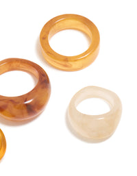 Brown & White Acrylic Cigar Bubble Rings 6-Pack - link has visual effect only