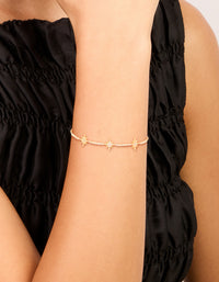 Gold Plated Cubic Zirconia Stars Toggle Bracelet - link has visual effect only