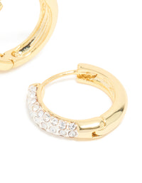 Mixed Metal Plated Classic Diamante Hoop Earrings - link has visual effect only
