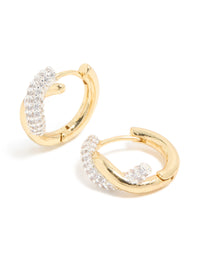 Mixed Metal Plated Cubic Zirconia Small Knot Hoop Earrings - link has visual effect only