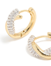 Mixed Metal Plated Cubic Zirconia Small Knot Hoop Earrings - link has visual effect only