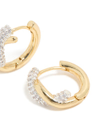 Mixed Metal Plated Cubic Zirconia Small Knot Hoop Earrings - link has visual effect only