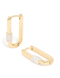 Mixed Metal Plated Carabiner Huggie Earrings - link has visual effect only