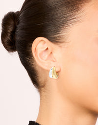Mixed Metal Plated Chubby Stud Earrings - link has visual effect only