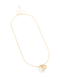 Mixed Metal Plated Swirl Pendant Necklace - link has visual effect only