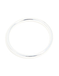 Silver Smooth Thick Bangle - link has visual effect only