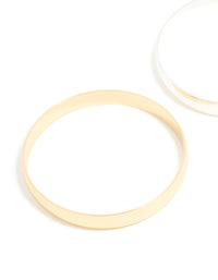 Mixed Metal Thick Classic Bangles 2-Pack - link has visual effect only