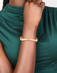 Mixed Metal Plated Half Curved Hinged Bangle - link has visual effect only