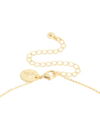 Gold Plated Cubic Zirconia Linked Circle Necklace - link has visual effect only
