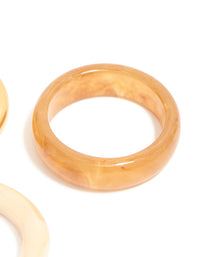 Waterproof Gold Plated Stainless Steel & Marbled Stacking Rings 3-Pack - link has visual effect only