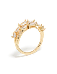 Gold Plated Cubic Zirconias Dainty Layered Ring - link has visual effect only